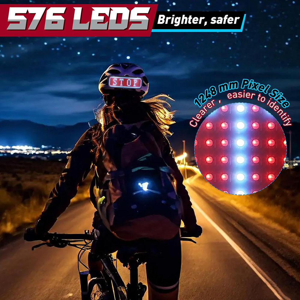 576 LED Smart Helmet Display with 12×8mm Pixel Lights for High Visibility Riding