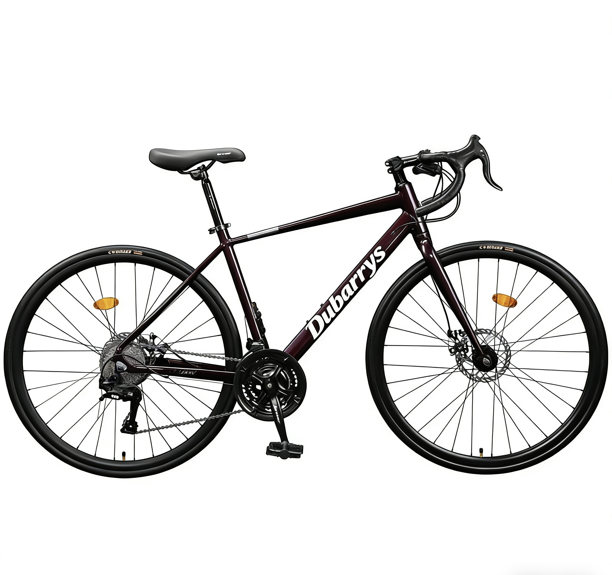 wine red 700C lightweight aluminum road bike with drop handlebars and disc brakes, designed for sports and road cycling