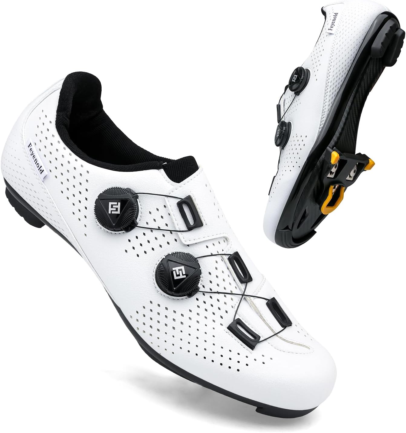 white road cycling shoes compatible with SPD-SL and Look KEO cleats breathable lightweight bike shoes