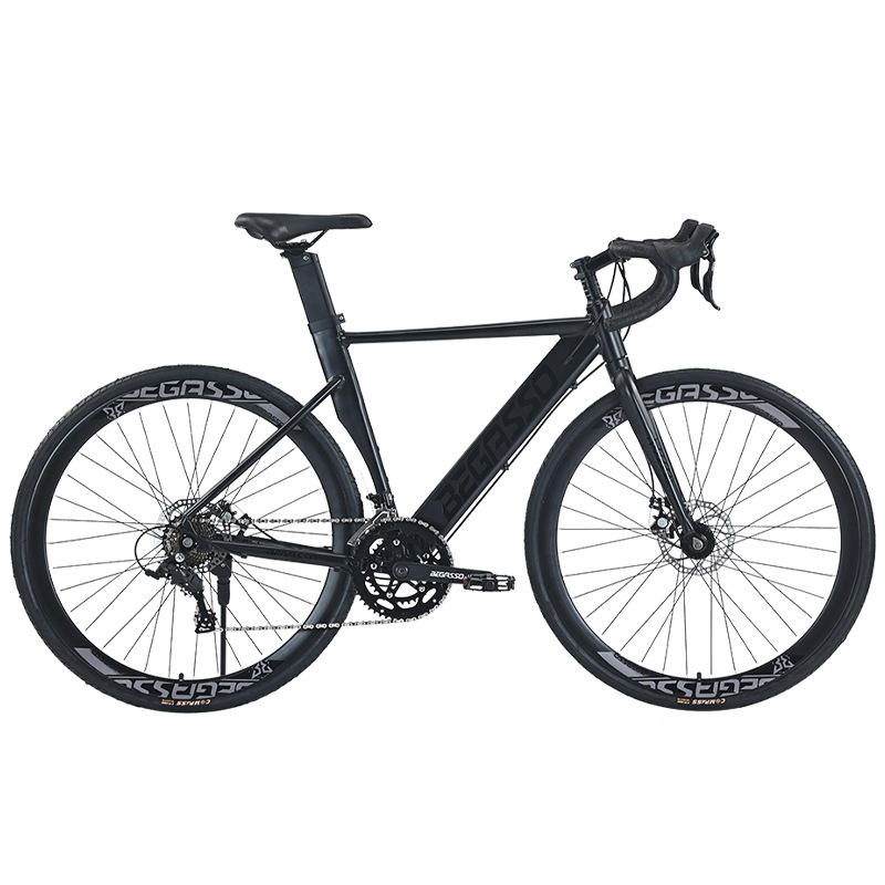 Matte black 29-inch aluminum frame 21-speed disc brake mountain bike, featuring a sleek aerodynamic design and drop handlebars for unisex off-road cycling