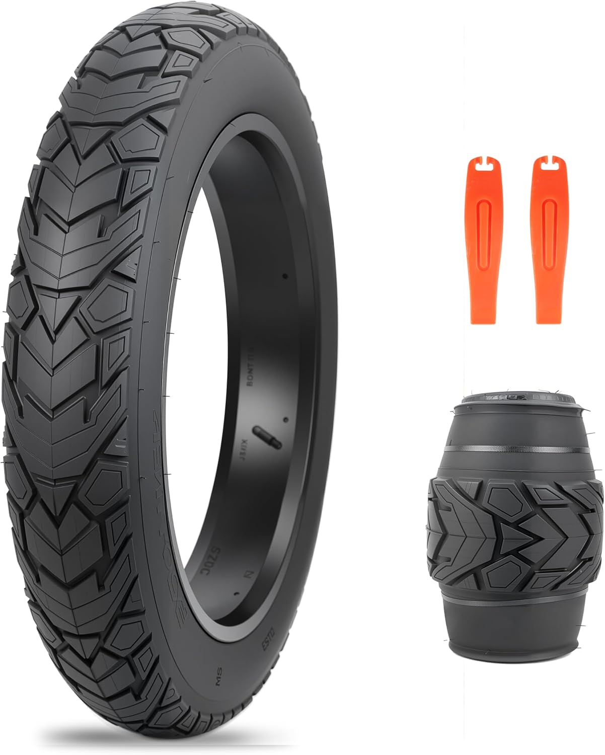 MTB tire replacement set with inner tubes and tire levers for bike repair