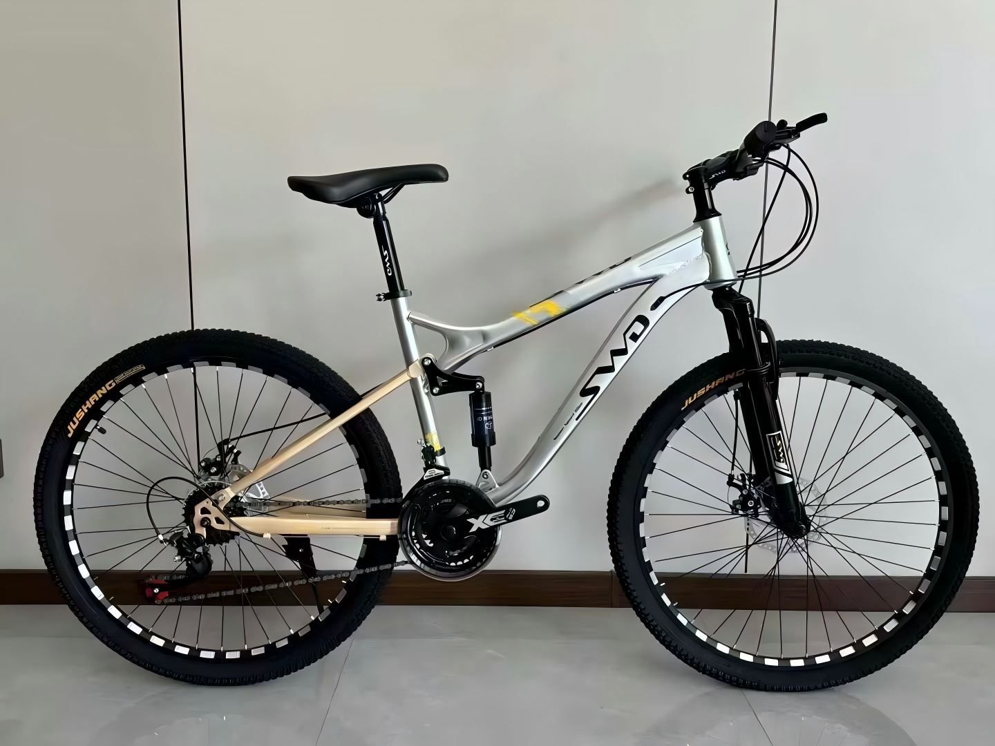 24/26-Inch Carbon Steel Full Suspension Mountain Bike, Men's Dual Shock Absorber MTB, Soft Tail Mountain Bike