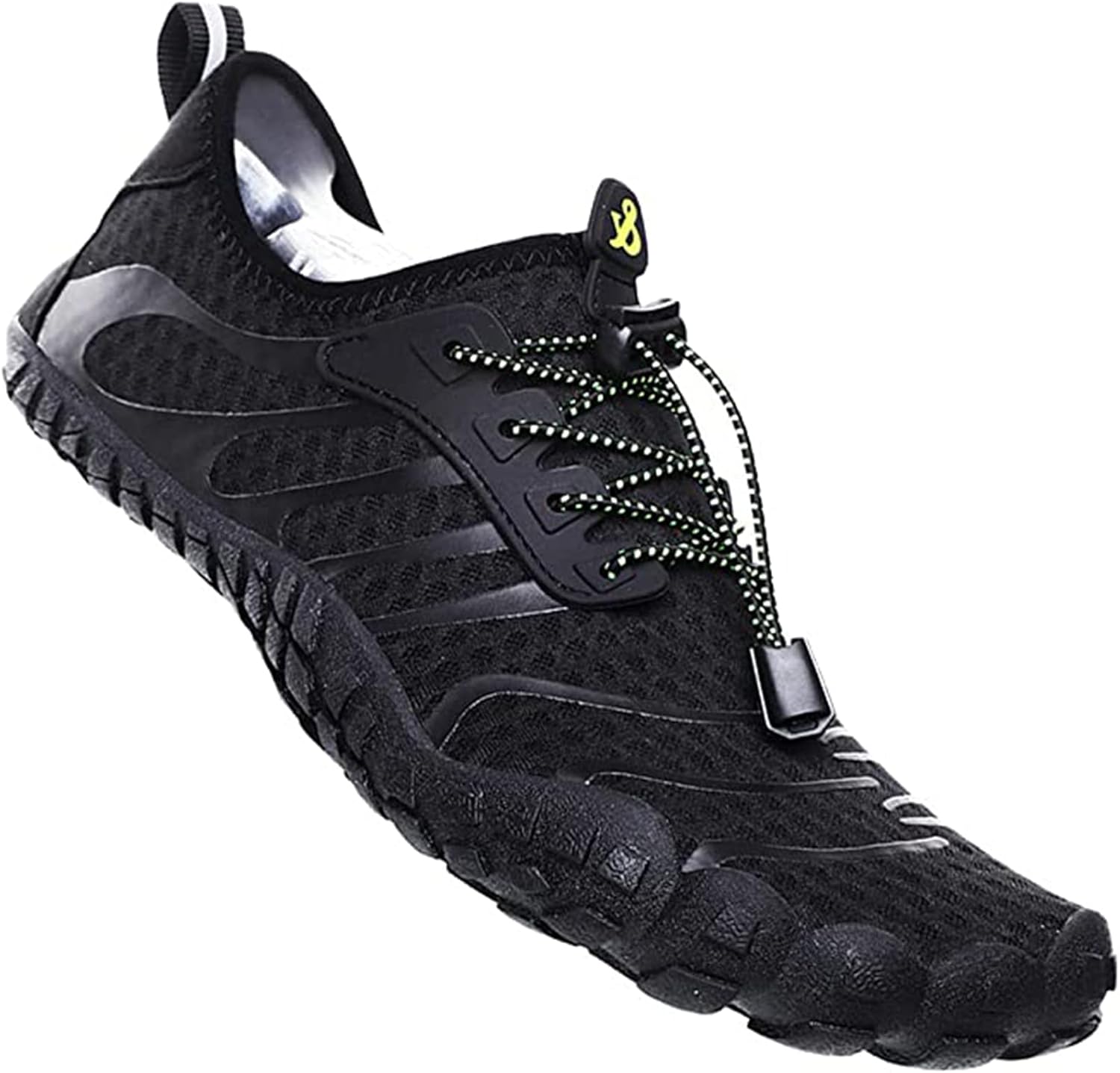 Unisex quick dry barefoot water shoes lightweight beach surf swim aqua shoes black side view