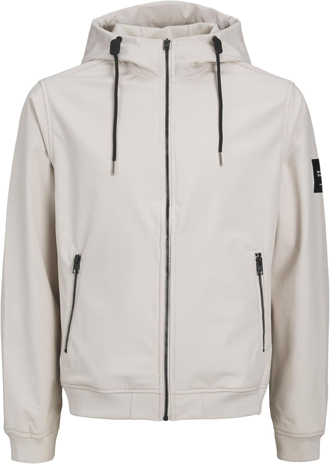 Men’s softshell jacket windproof water resistant outdoor lightweight jacket beige front view