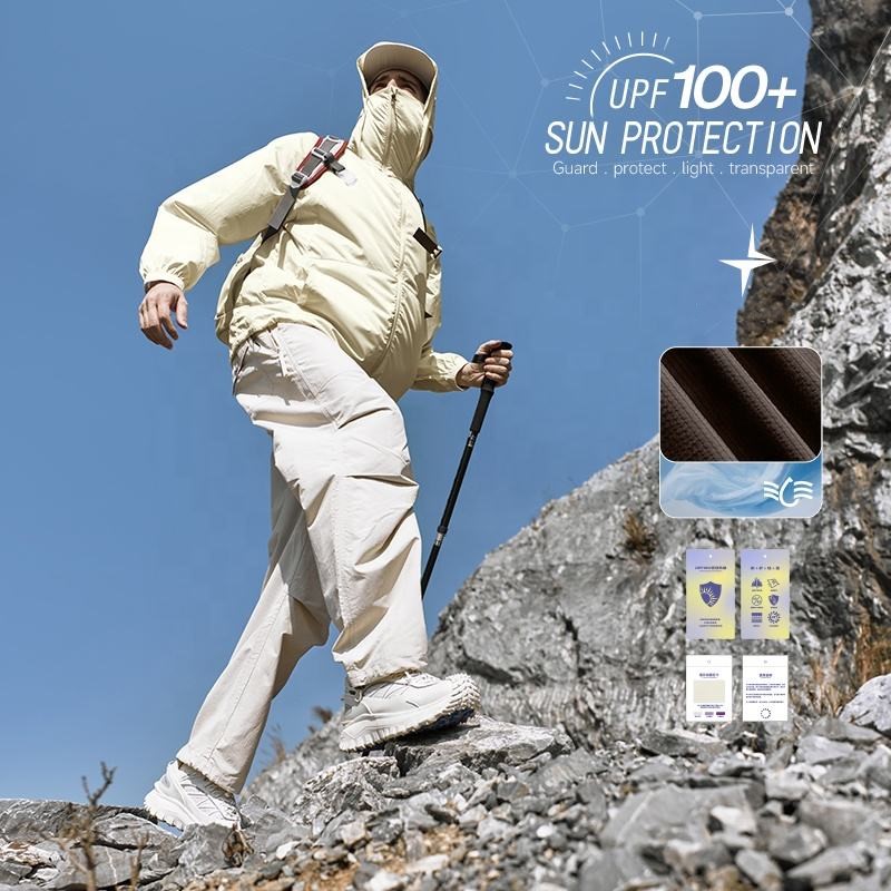 Men’s UPF 100 sun protection jacket outdoor hiking fishing jacket windproof breathable hooded design