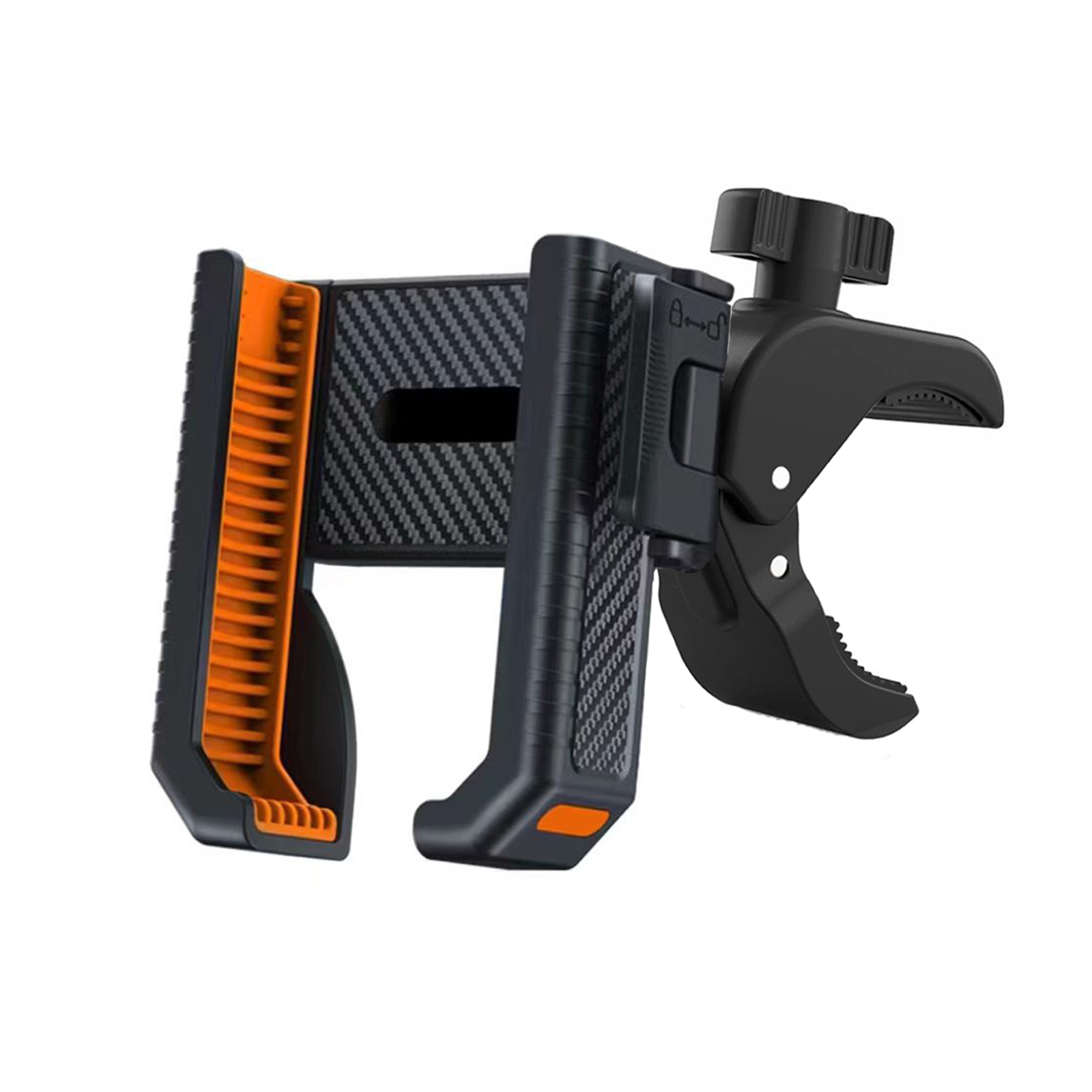 Adjustable anti-vibration motorcycle and bike phone holder with secure grip clamps