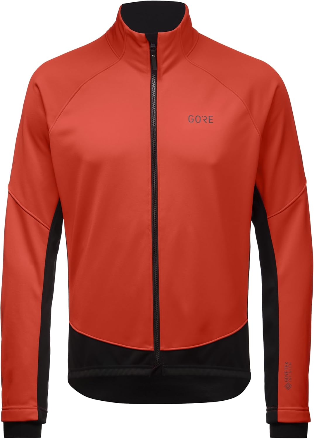 Men’s windproof thermal cycling jacket softshell bike jacket fleece lined red front view