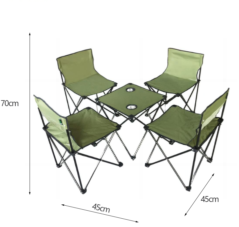 foldable camping table and chairs set size 70cm height and 45cm width portable outdoor picnic furniture