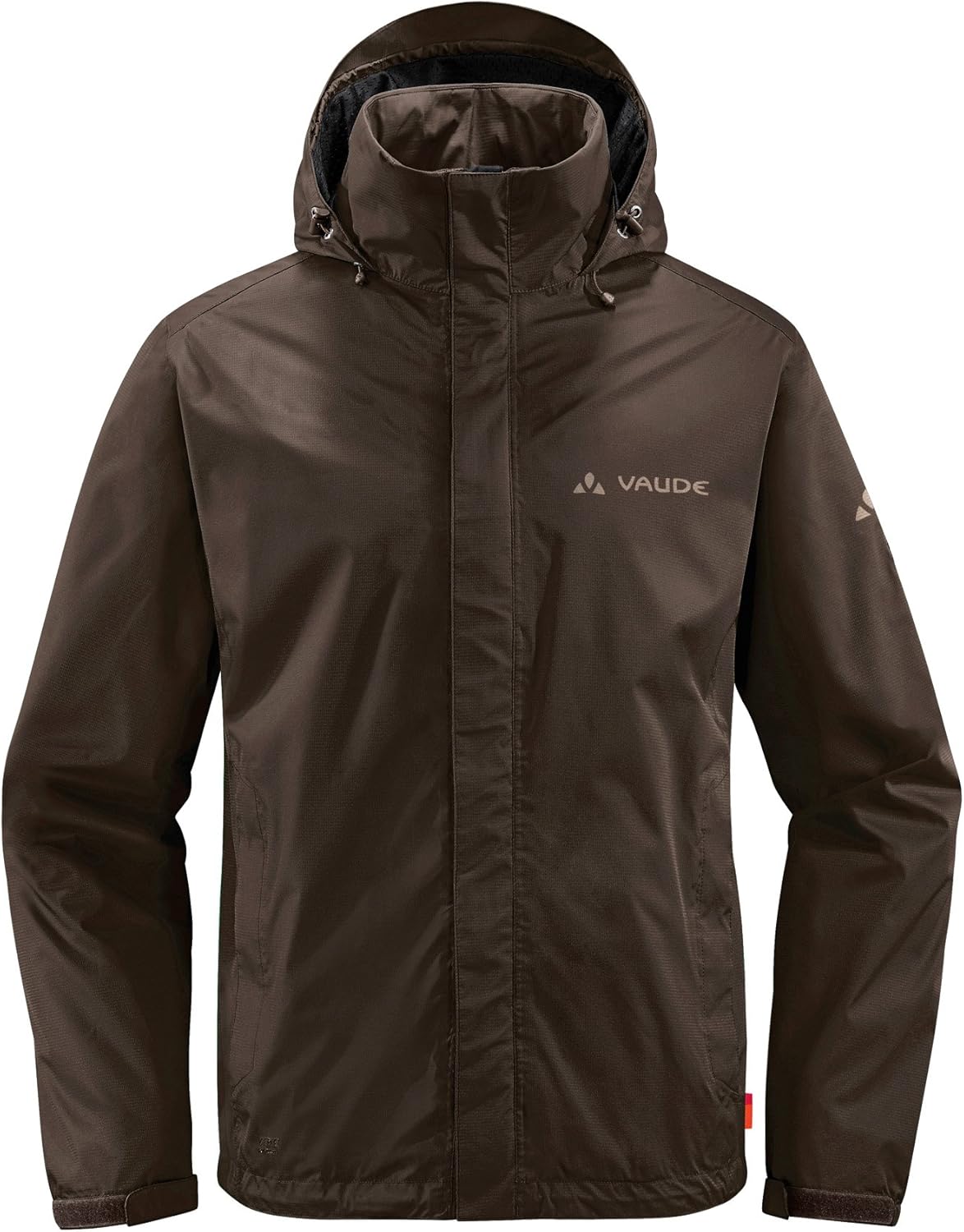 Men’s lightweight waterproof rain jacket breathable hooded outdoor hiking windbreaker brown front view