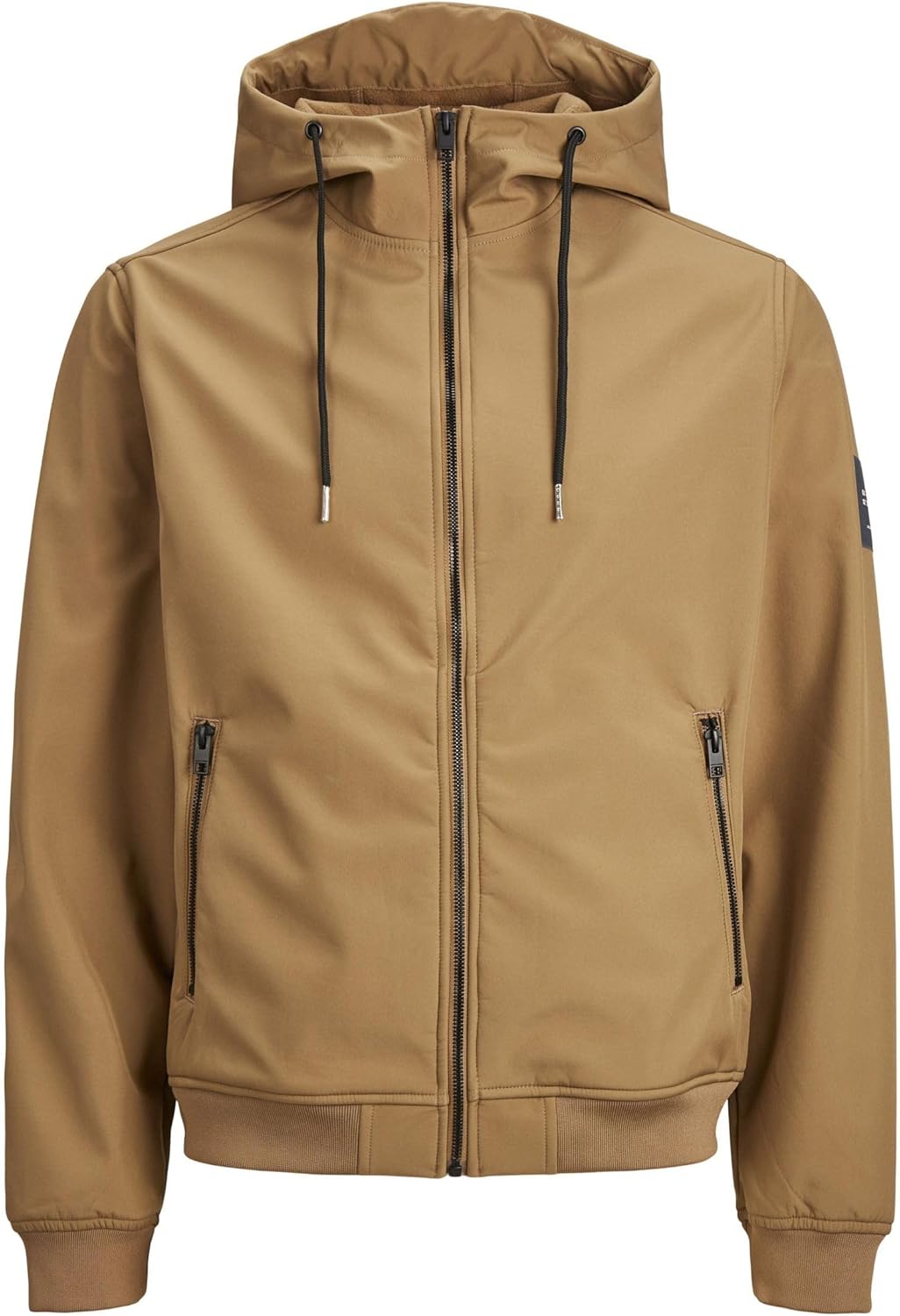 Men’s softshell jacket windproof water resistant outdoor lightweight jacket brown front view