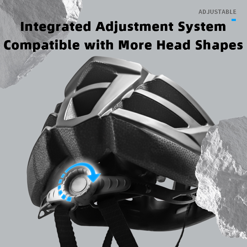 Rear view of a cycling helmet featuring an integrated adjustable dial system for a secure and customizable fit on different head shapes.