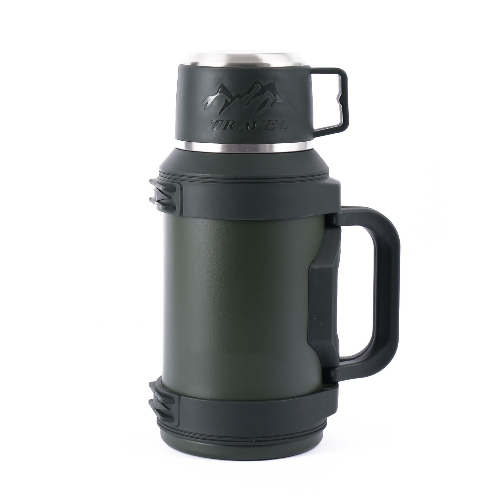 Green 1700ml Stainless Steel Thermos for Camping & Travel