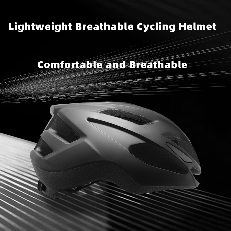 Unisex black folding bike helmet with aerodynamic design, featuring multiple ventilation holes for enhanced airflow, providing comfort and safety for both mountain and road cycling.