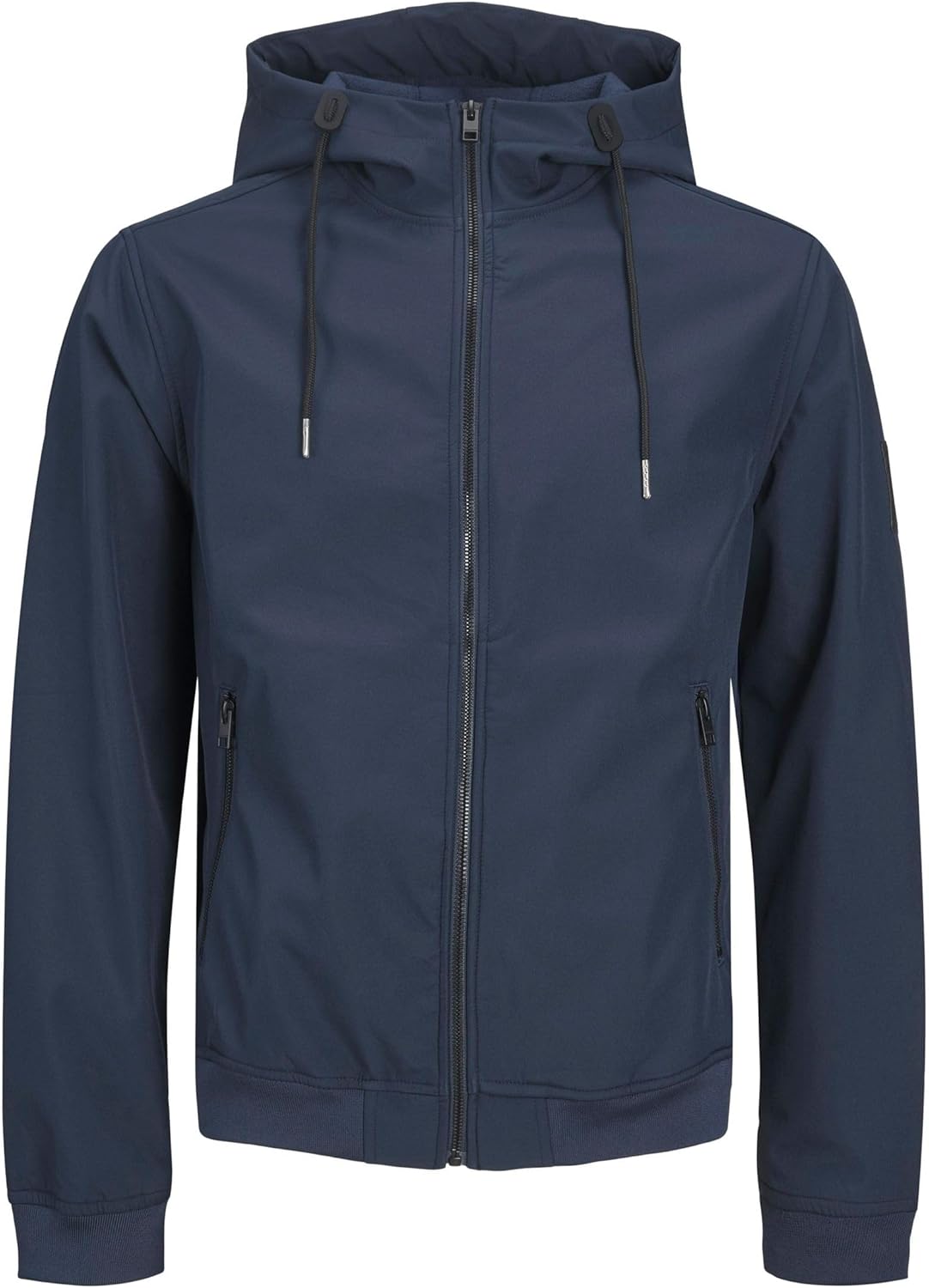 Men’s softshell jacket windproof water resistant outdoor lightweight jacket navy blue front view